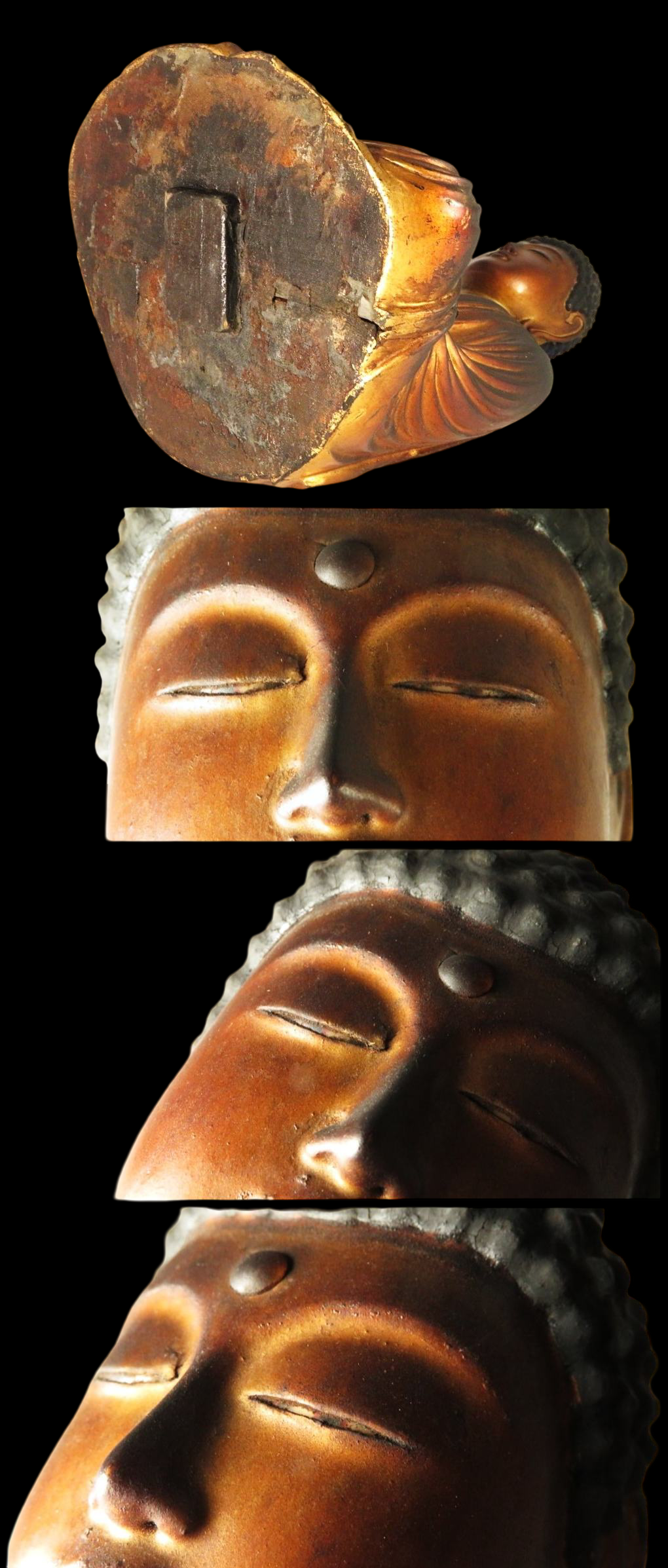 Important Edo Period Giltwood Seated Amida Nyorai with Gyokugan (Glass eyes) — 60 cm Temple-Style Buddhist Statue