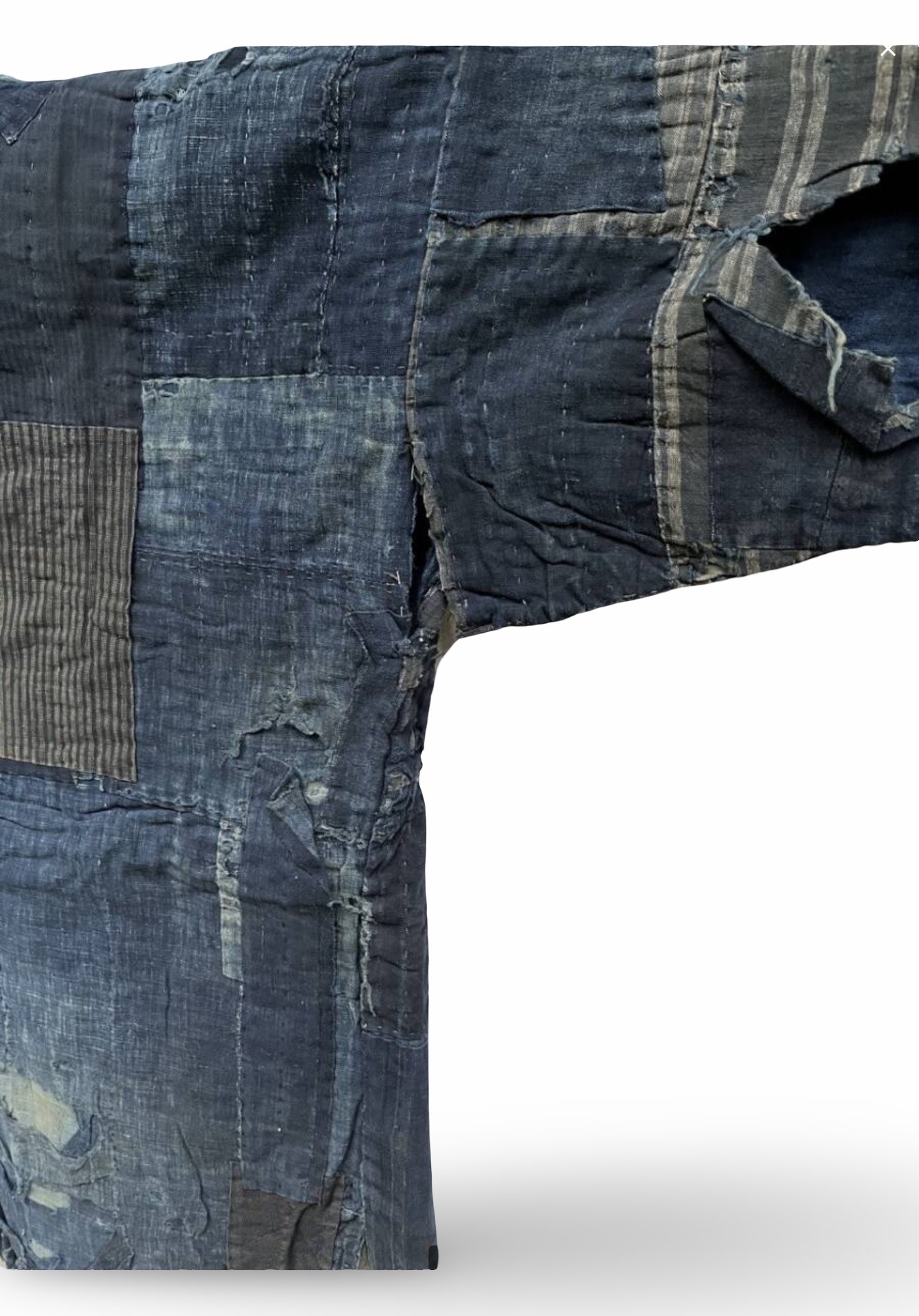 Antique Boro Noragi Jacket – Meiji–Early Shōwa Era Indigo Patchwork / Hand-Stitched Hemp & Cotton Folk Textile (100+ Years Old)