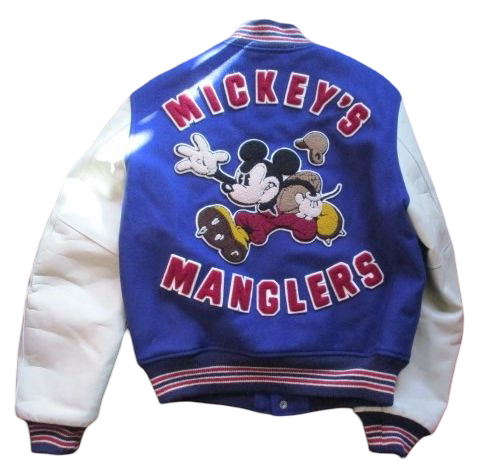 The Real McCoy’s × Disney Mickey Mouse Full Decoration Leather Sleeve Stadium Jacket Limited 300