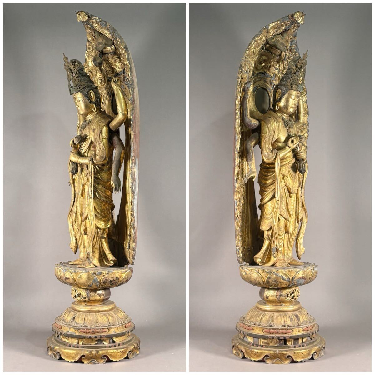 Edo-Period Wooden Senju Kannon — Gilt Polychrome Thousand-Armed Avalokiteshvara