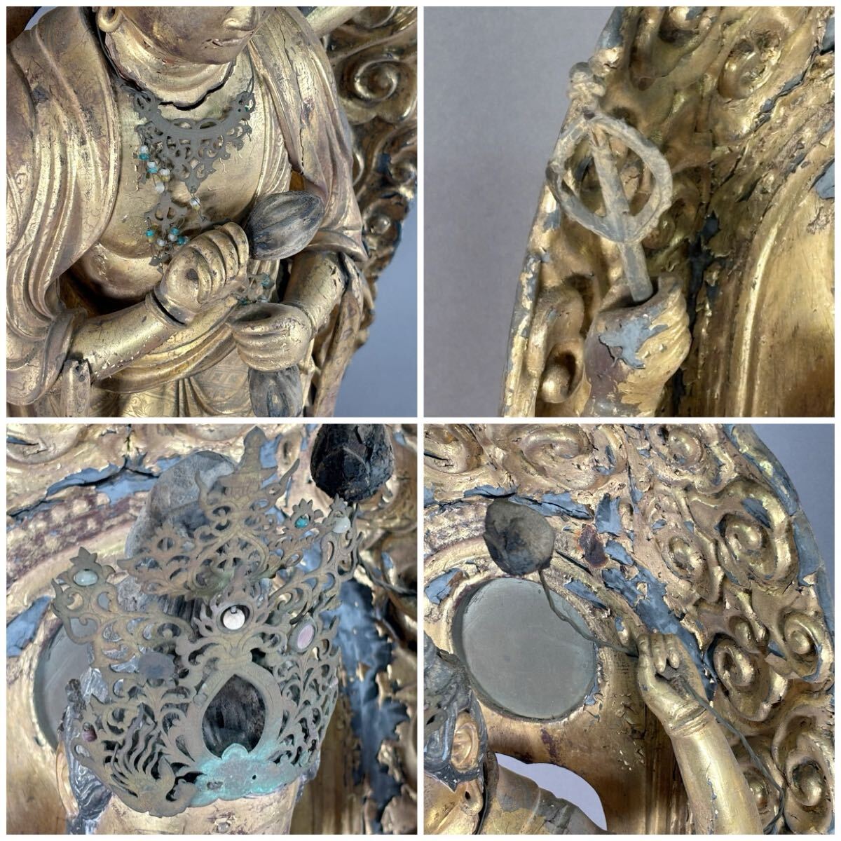 Edo-Period Wooden Senju Kannon — Gilt Polychrome Thousand-Armed Avalokiteshvara