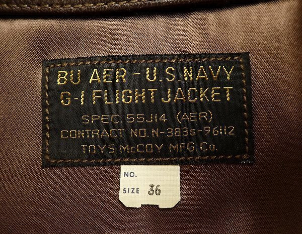 Toys McCoy G-1 Flight Jacket Felix Wild Gadget USS Intrepid CV-11 Size 36 Naval Art