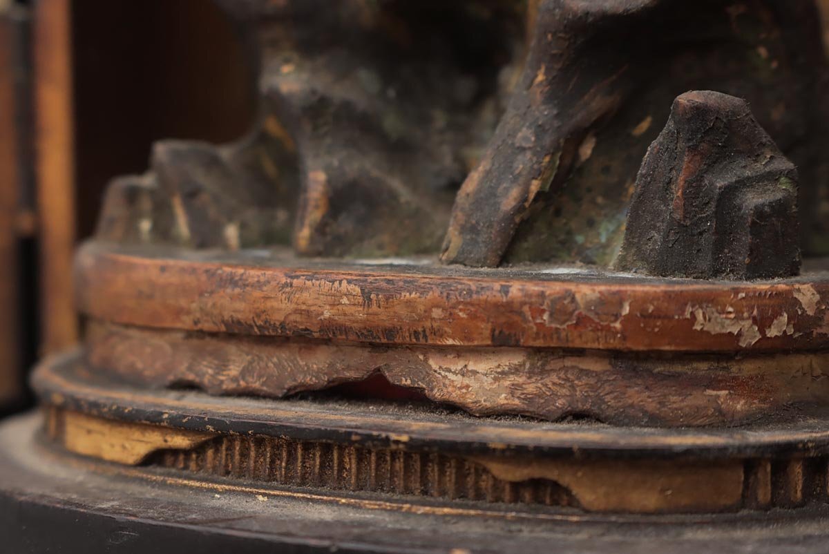 Edo‑Period Zushi Shrine with Benzaiten Statue | Gilt Wood, Painted Interior Panels | Portable Buddhist Shrine | Japan