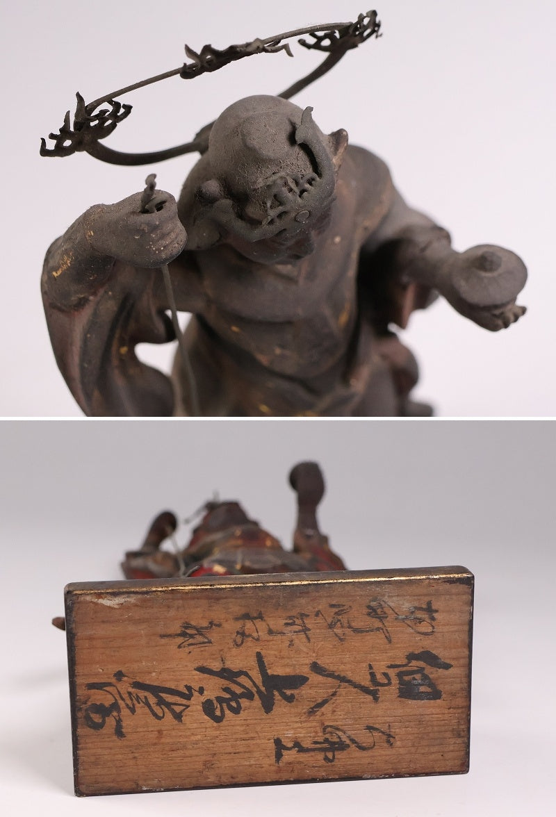 Edo-Period Attributed Bishamonten in Portable Zushi Shrine — Polychrome & Giltwood Guardian King, Temple-Grade Japanese Buddhist Sculpture