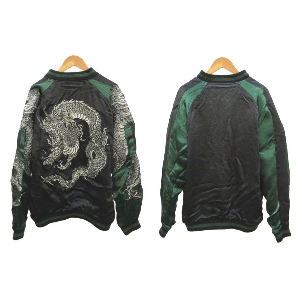 Rare Deadstock Hanatabi Gakudan SCRIPT Dragon Sukajan Jacket Black Japanese Embroidered Reversible Souvenir Jacket XL