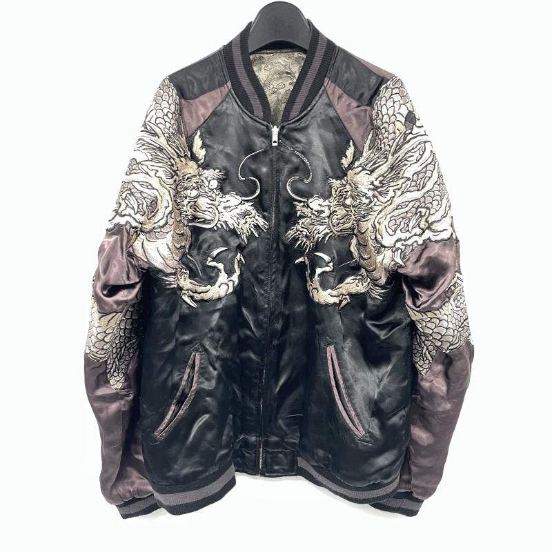 Rare Deadstock Hanatabi Gakudan SCRIPT Dragon Sukajan Jacket Black Japanese Embroidered Reversible Souvenir Jacket XL