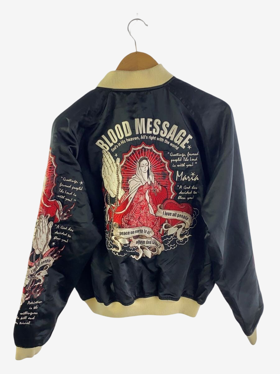 Vintage Tedman Ted Company Blood Message Reversible Sukajan Virgin Mary Skull Tattoo Embroidered Japanese Amekaji Bomber Jacket