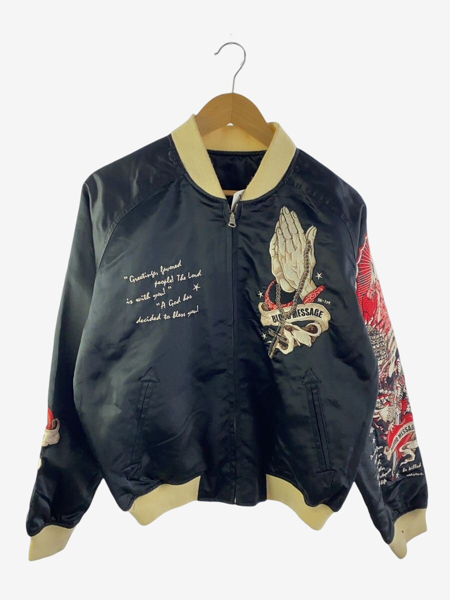 Vintage Tedman Ted Company Blood Message Reversible Sukajan Virgin Mary Skull Tattoo Embroidered Japanese Amekaji Bomber Jacket
