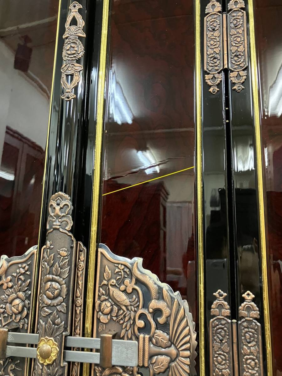 High-Grade Otani-ha Gold Butsudan Altar Cabinet — Two-Tier Guden Sanctuary Architecture, Black Lacquer Exterior & Gold Interior (Approx. 140.8 cm) — Estate-Scale Domestic Shrine