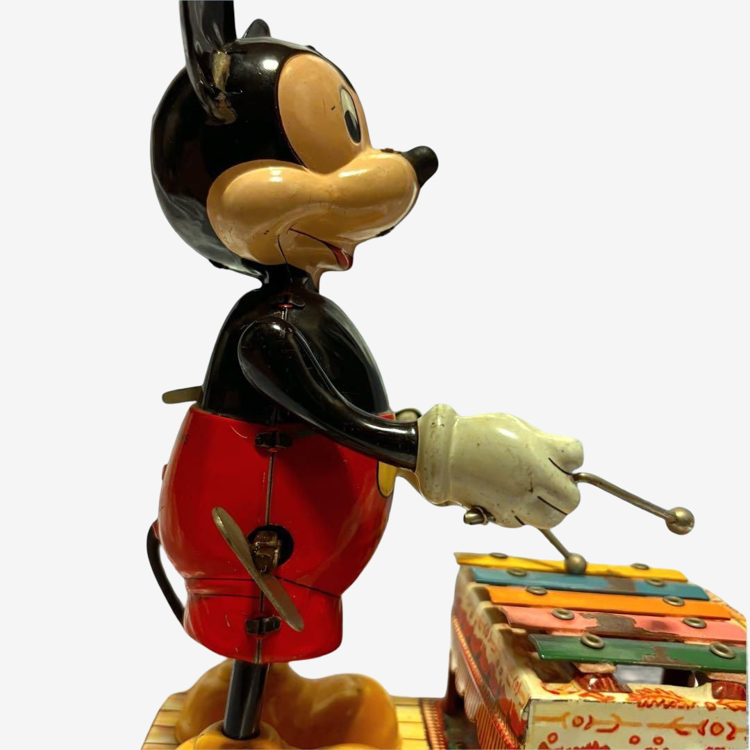 Linemar / Marx Mickey Mouse Xylophone Player · Walt Disney Productions · Wind-Up Tin Mechanical Toy · Japan, 1950s