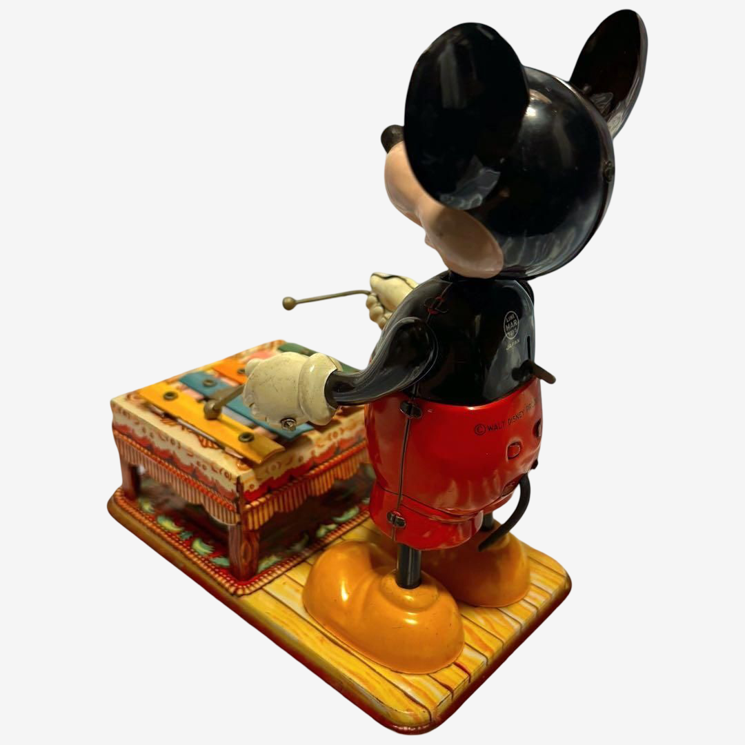 Linemar / Marx Mickey Mouse Xylophone Player · Walt Disney Productions · Wind-Up Tin Mechanical Toy · Japan, 1950s