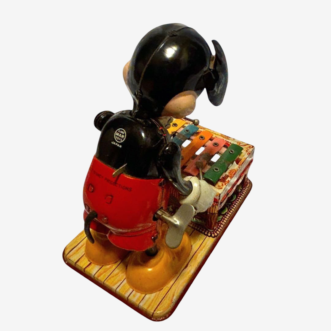 Linemar / Marx Mickey Mouse Xylophone Player · Walt Disney Productions · Wind-Up Tin Mechanical Toy · Japan, 1950s