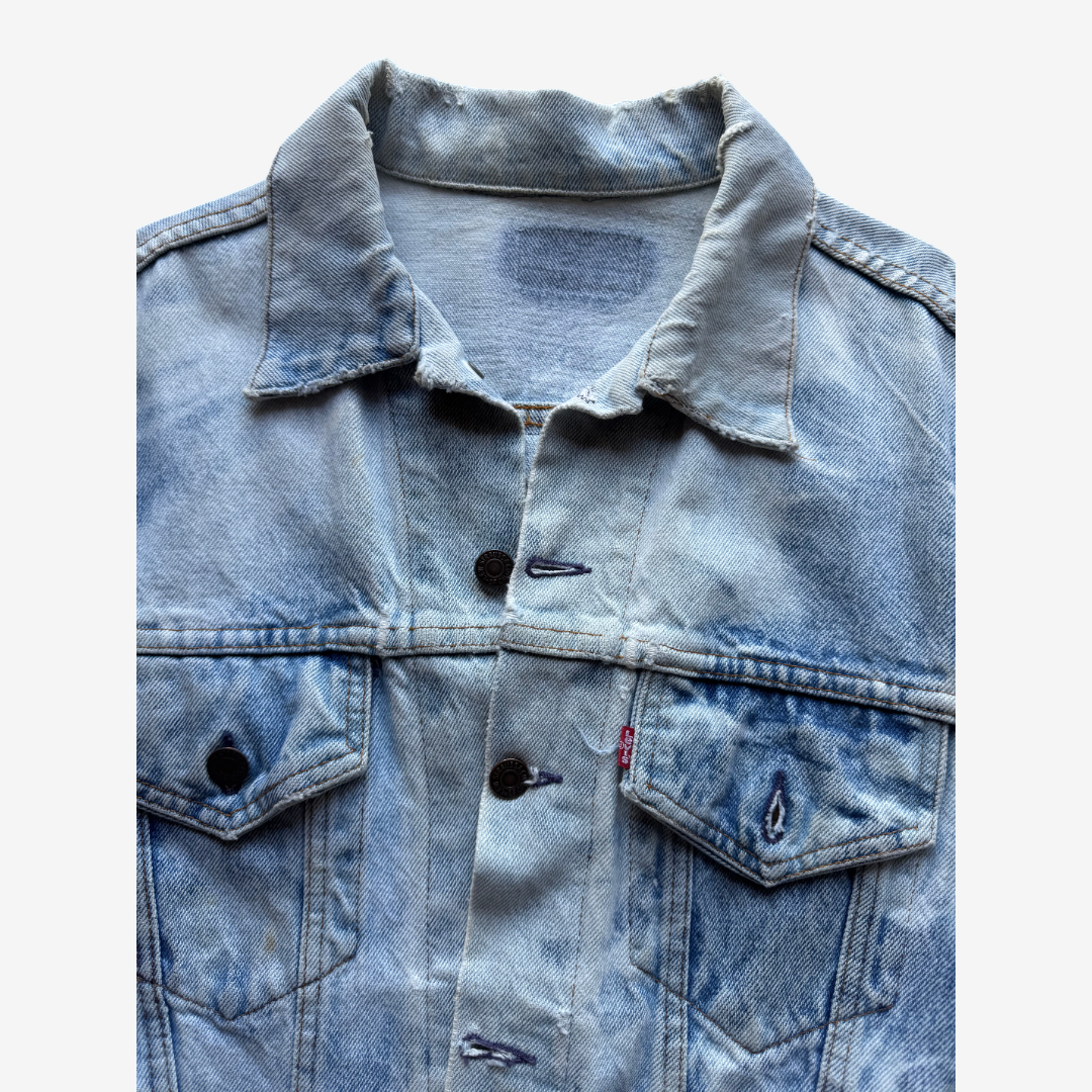 COTÉ MER Kimono Obi Patchwork Denim Remake Jacket L XL Japanese Design Harajuku Streetwear Wearable Art