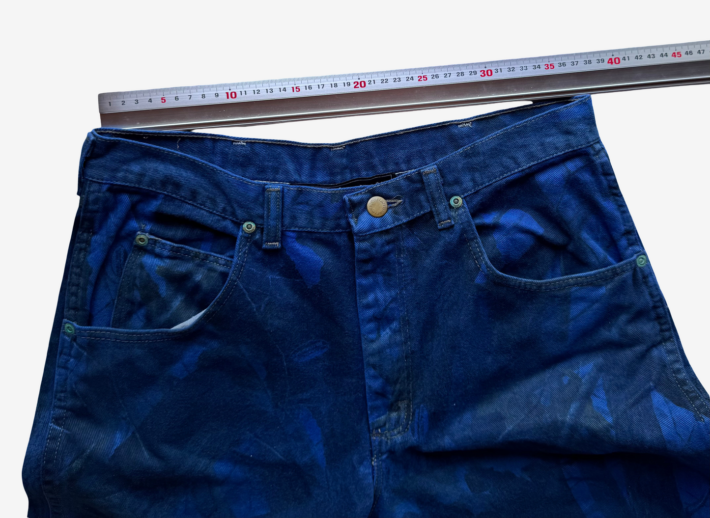 Japanese Streetwear COTÉ MER Reconstructed Indigo Patchwork Denim Jogger Pants W31–32
