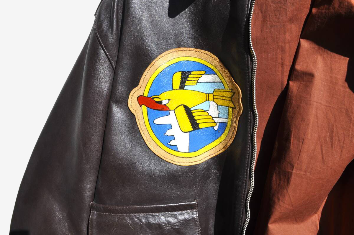 Eastman A-2 Leather Jacket Full Paint B-17 Bomber Art WWII Style Crown Zipper Horsehide Size 40