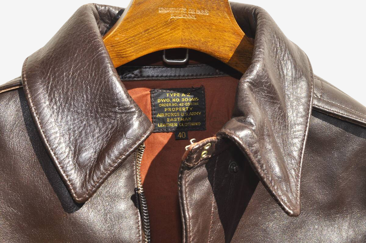 Eastman A-2 Leather Jacket Full Paint B-17 Bomber Art WWII Style Crown Zipper Horsehide Size 40
