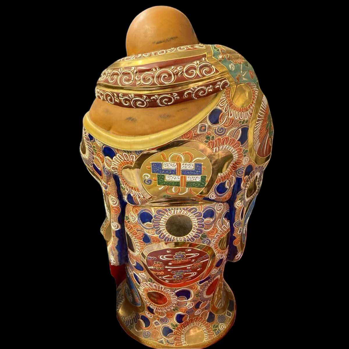 Large Kutani Ware Hotei Figure | Seven Gods of Fortune | Polychrome Ceramic Sculpture | Approx. 62 cm