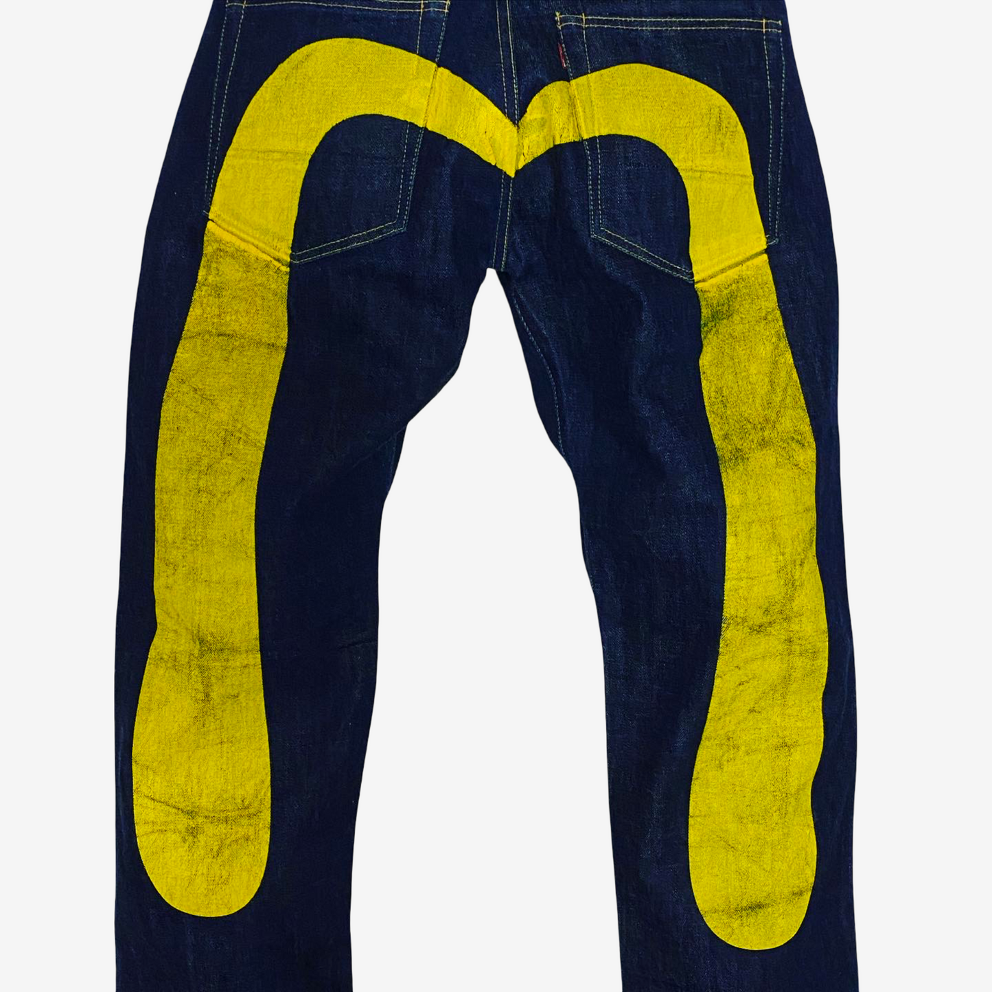 Vintage EVISU No.2 Lot 2001 Yellow Daicock Selvedge Jeans | Made in Japan Heritage Denim | Button Fly | W30 × L35