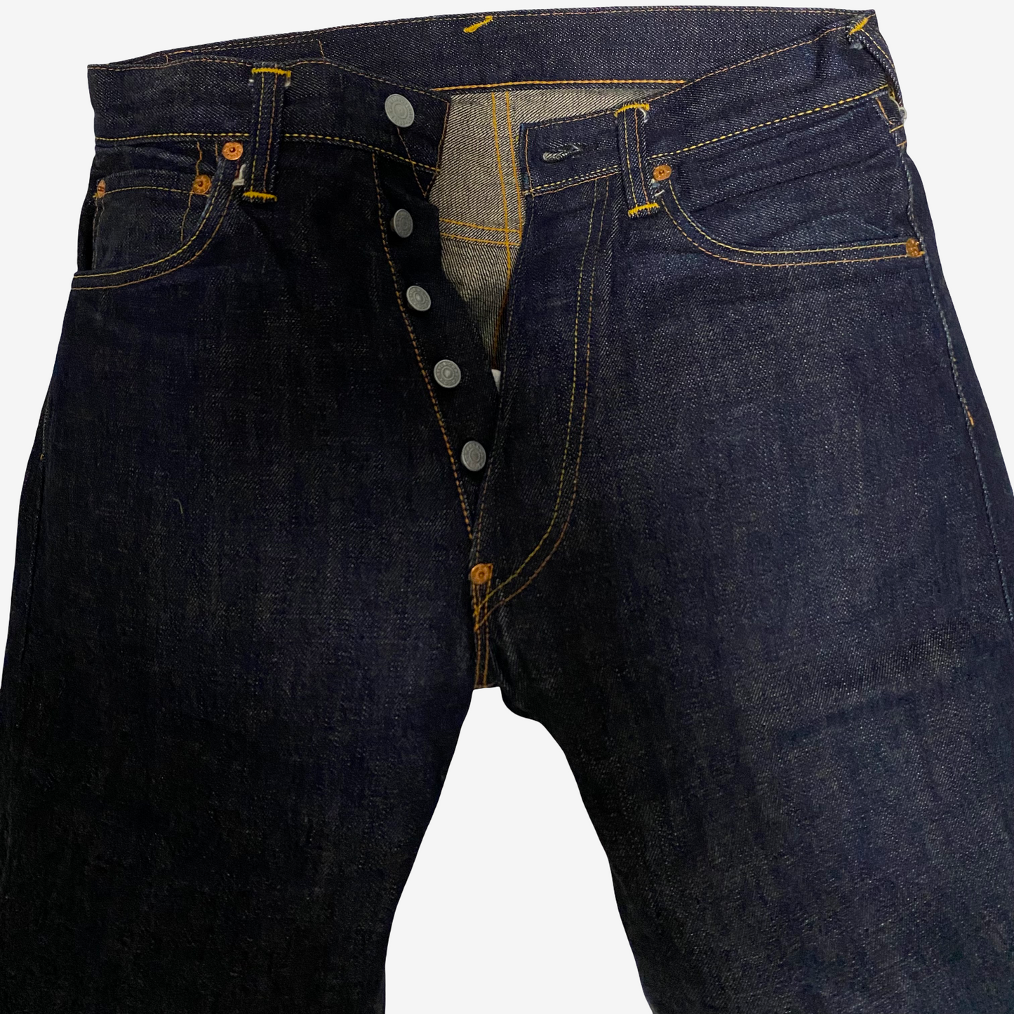 Vintage EVISU No.2 Lot 2001 Yellow Daicock Selvedge Jeans | Made in Japan Heritage Denim | Button Fly | W30 × L35