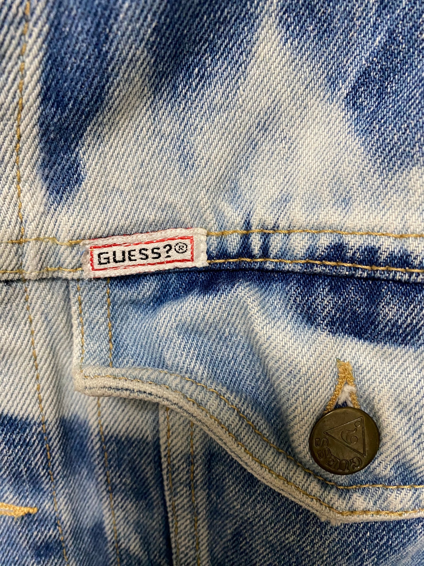 Cote Mer Kimono Obi Patchwork Denim Jacket L XL Japanese Remake Guess Acid Wash One of One Wearable Art Streetwear