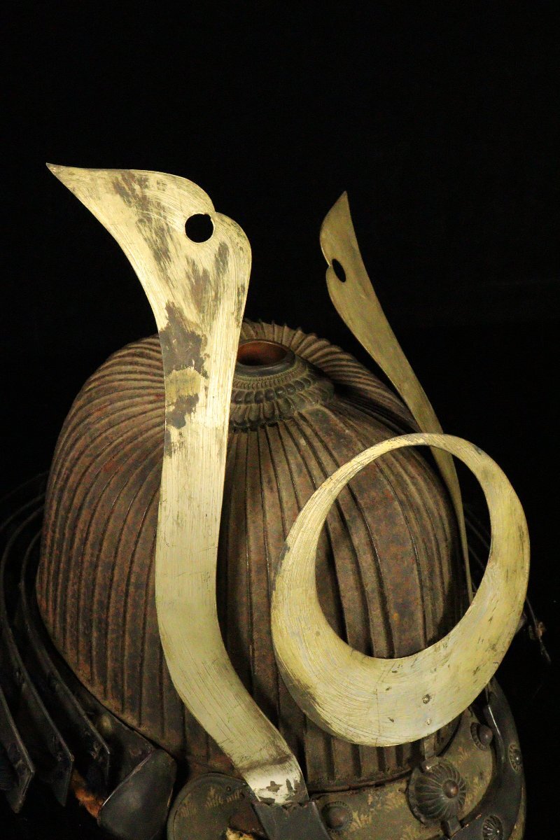 Edo-Period 62-Ken Suji Kabuto — Saotome-Style Samurai Helmet with Oversized Kuwagata Maedate (Sabi-Ji)