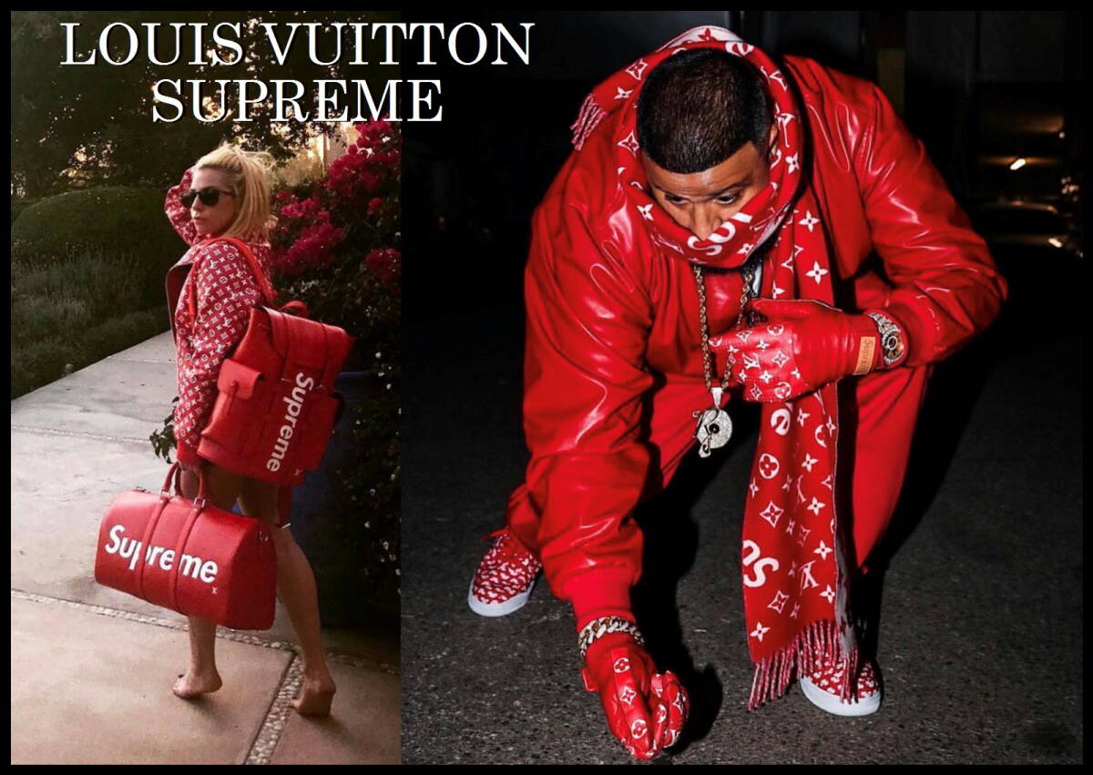Supreme × Louis Vuitton Baseball Gloves in Red Monogram Leather, Fall/Winter 2017, Size S