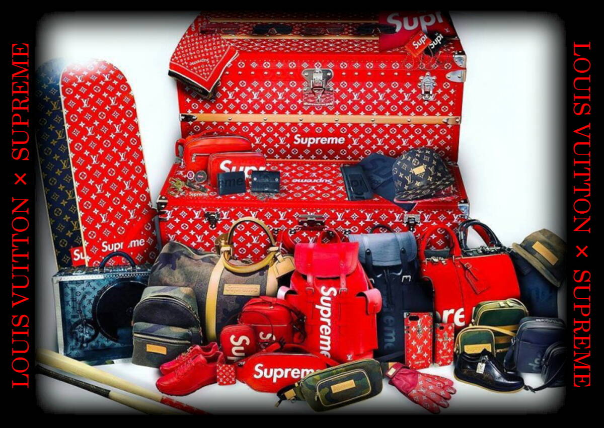 Supreme × Louis Vuitton Baseball Gloves in Red Monogram Leather, Fall/Winter 2017, Size S