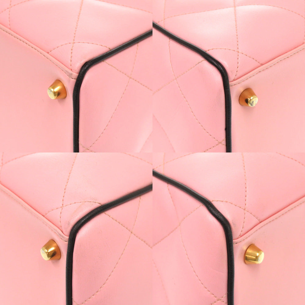 Chanel Matelassé Pink Lambskin Boston Bag with CC Logo, view 4