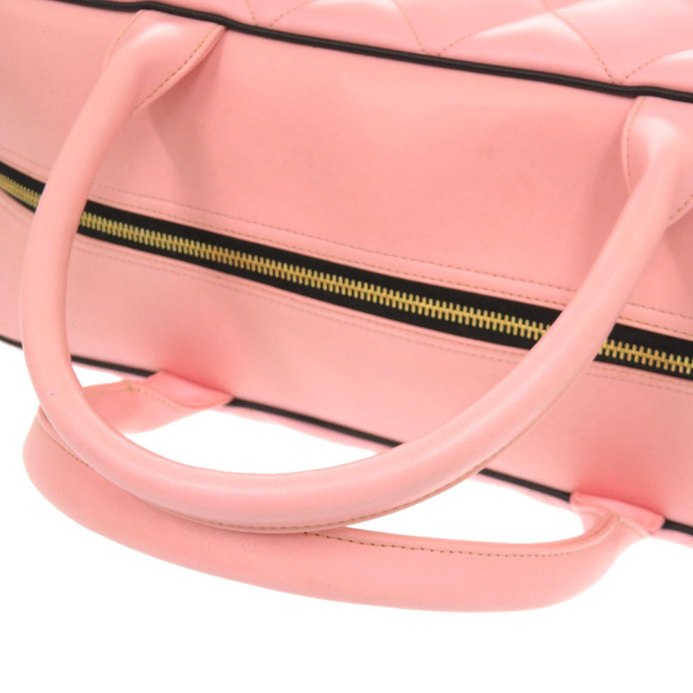 Chanel Matelassé Pink Lambskin Boston Bag with CC Logo, view 5