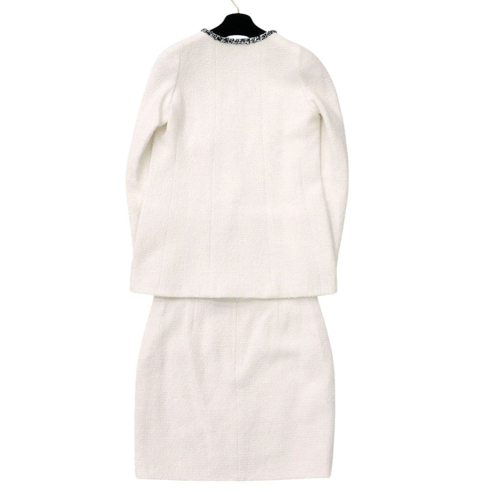 Chanel White Tweed Cotton Set-Up with Stone Buttons, view 2