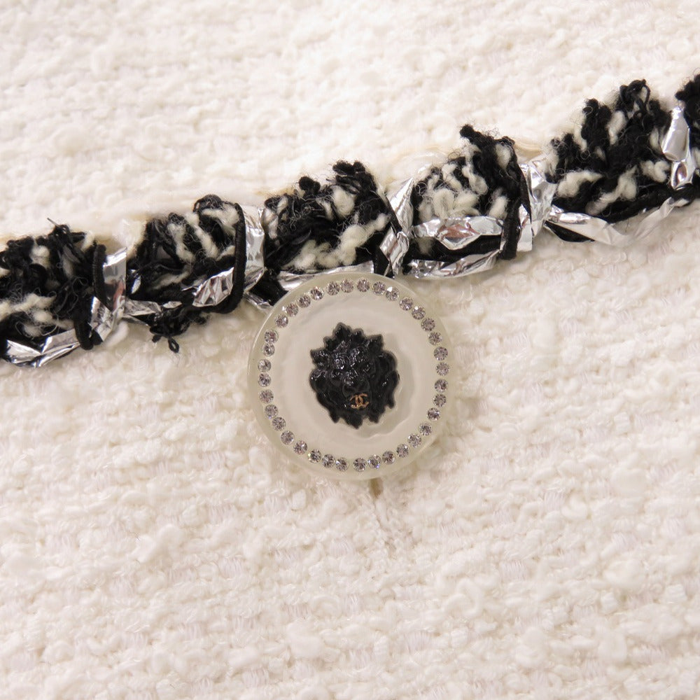 Chanel White Tweed Cotton Set-Up with Stone Buttons, view 8