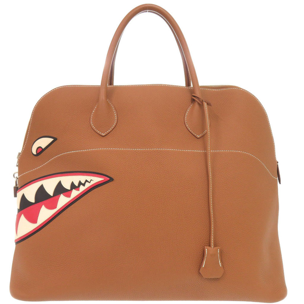 Hermès Bolide 45 in Brown Togo with Gold and Silver Hardware, view 1