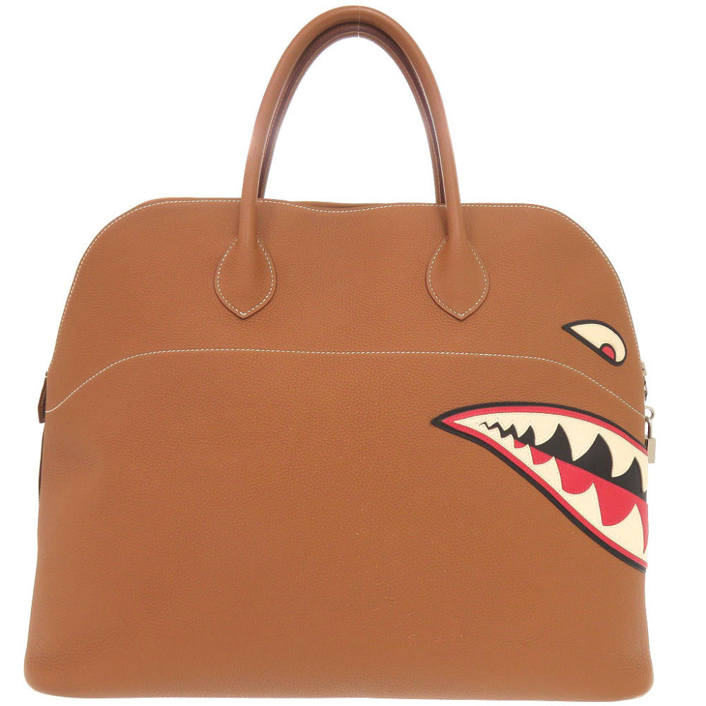 Hermès Bolide 45 in Brown Togo with Gold and Silver Hardware, view 2