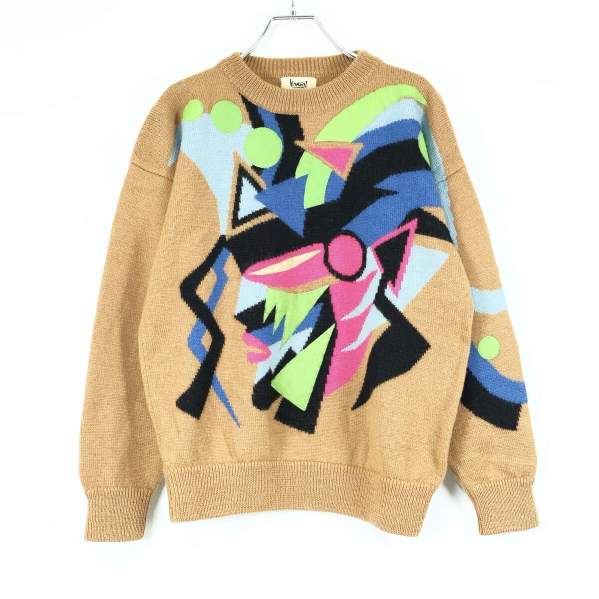 Kansai International 1980s Patchwork Art Knit Sweater by Kansai Yamamoto, view 1