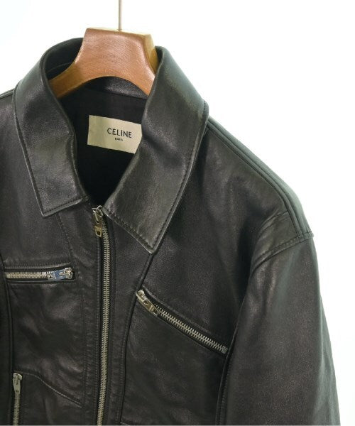 Celine Black Leather Zip Rider Jacket with Zipped Pockets and Cuffs, view 5