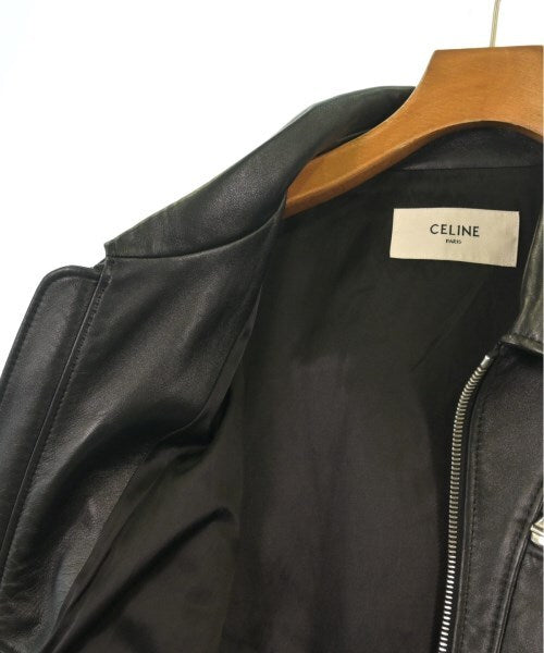Celine Black Leather Zip Rider Jacket with Zipped Pockets and Cuffs, view 9