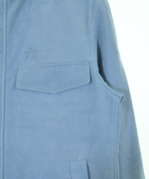Dior Homme Pale Blue Calfskin Zip Blouson with Dior Paris Script Logo, view 6