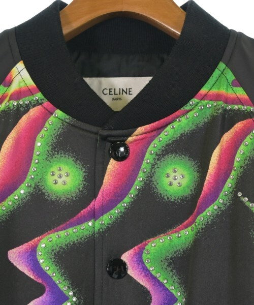 Celine Love You Psychedelic Print Bomber Jacket with Crystal Detail, view 4