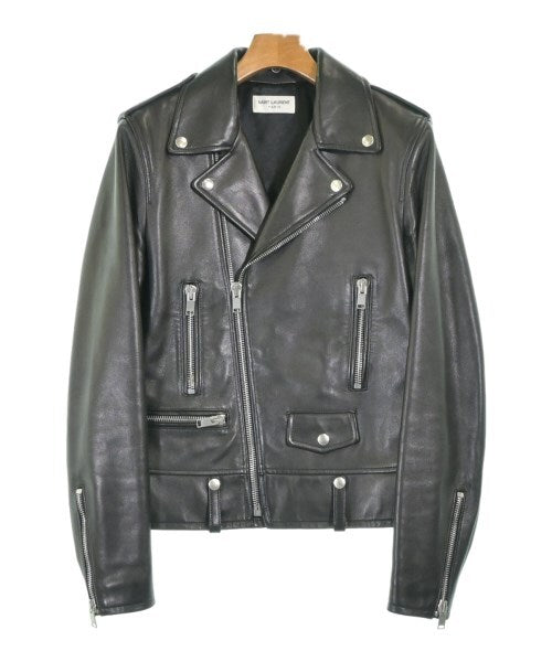 Saint Laurent Paris Black Leather Biker Jacket, view 1