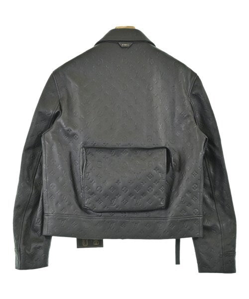 Louis Vuitton Black Leather Utility Jacket with Multi-Pocket Front, view 2