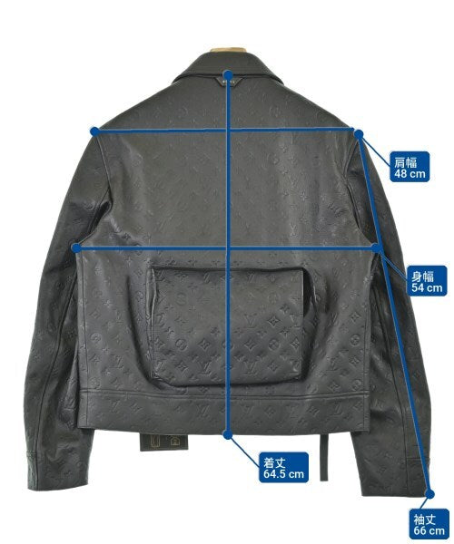 Louis Vuitton Black Leather Utility Jacket with Multi-Pocket Front, view 6