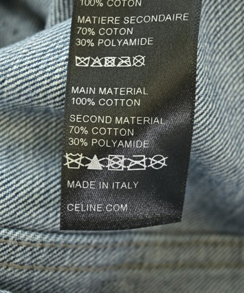 Celine Denim Trucker Jacket with Camouflage Sleeves and Crystal Studding, view 4