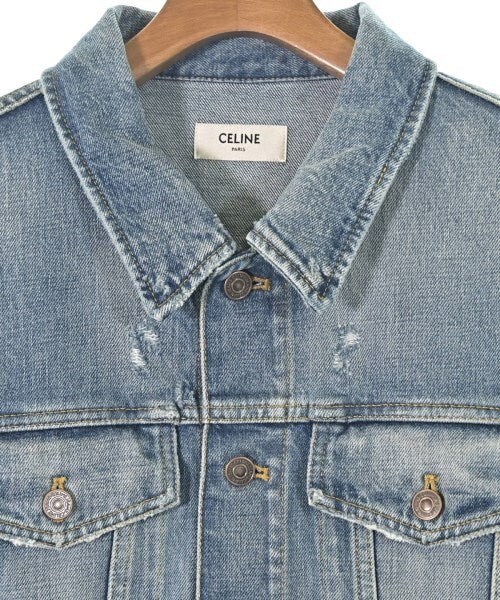 Celine Denim Trucker Jacket with Camouflage Sleeves and Crystal Studding, view 5