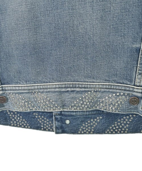 Celine Denim Trucker Jacket with Camouflage Sleeves and Crystal Studding, view 7