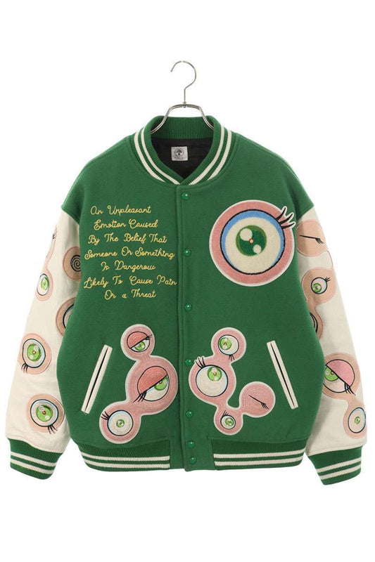 SAINT MICHAEL × Takashi Murakami 21AW Multi-Patch Varsity Jacket SM-A21-0000-073, view 1