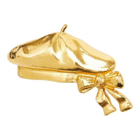 Chanel Gilt Beret and Bow Brooch, view 1