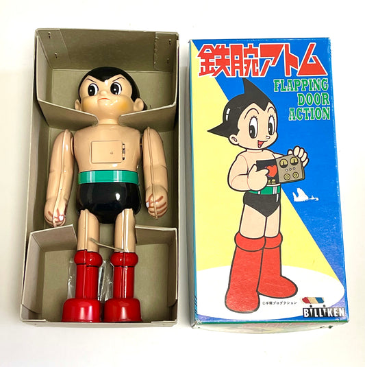 Japanese Retro Anime Astroboy Tezuka Osamu Productions Tetsuwan Atom Flapping Door Action Mechanical Action Tin Toy