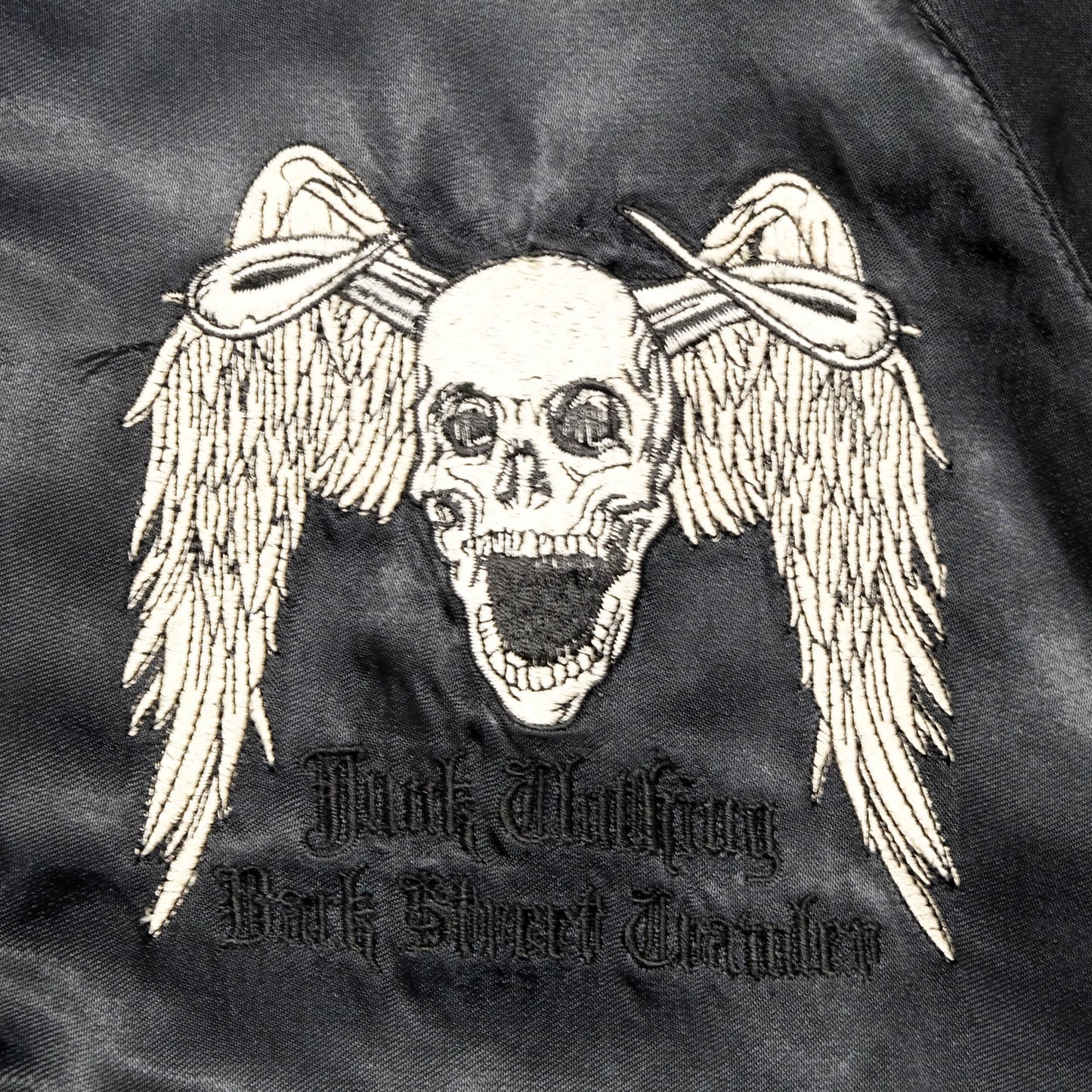 Jack Daniel’s Black Street Crafter Sukajan / Skull Wing Embroidered Souvenir Jacket Size S