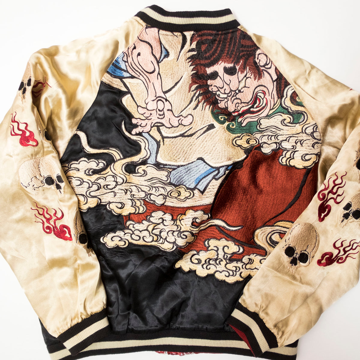 Ukiyo-e Nebuta Style Reversible Sukajan Jacket Size L | Japanese Art Embroidered Souvenir Bomber