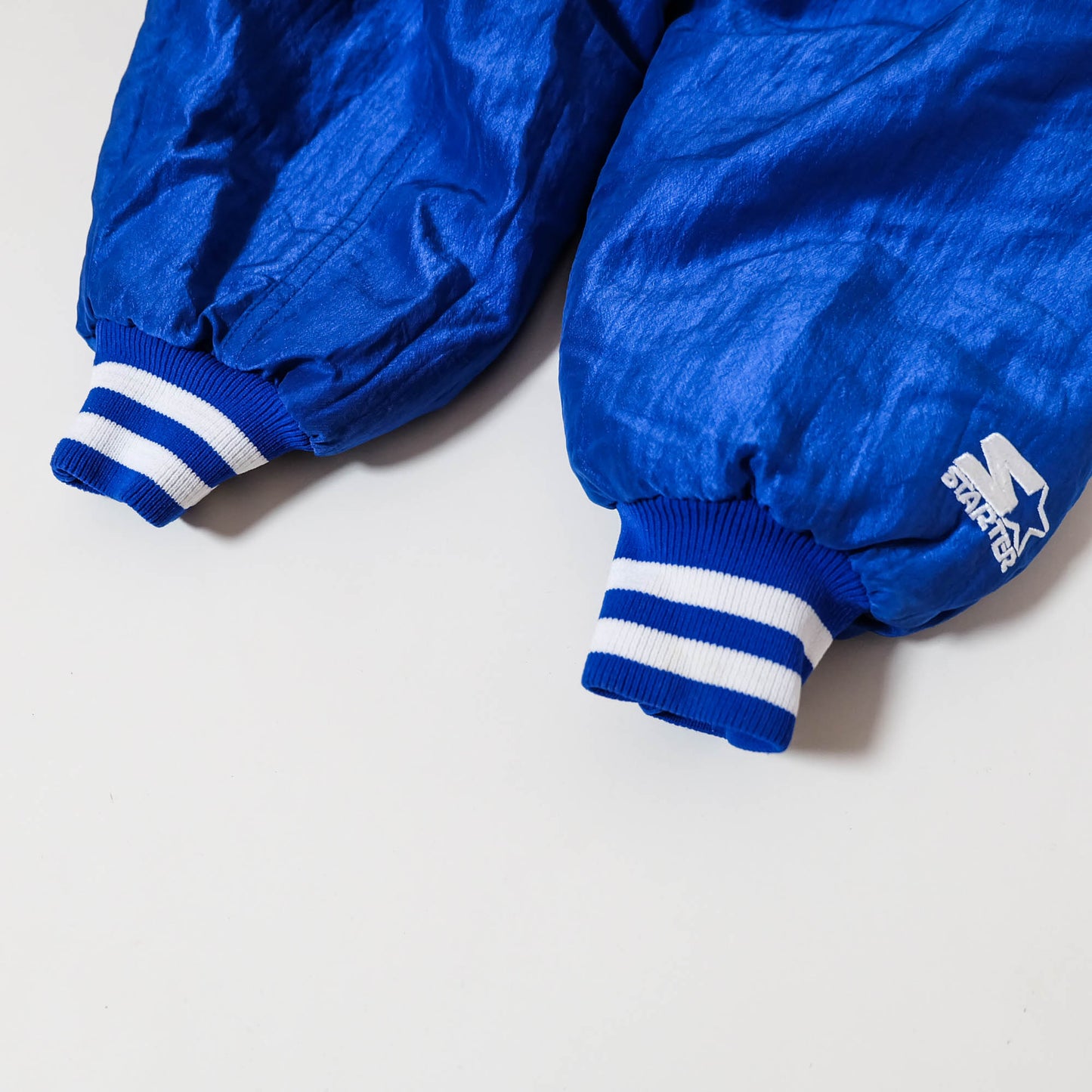 Starter Dodgers Vintage Satin Varsity Jacket | MLB Baseball Bomber Jacket Blue Stadium Jacket Made USA Size L